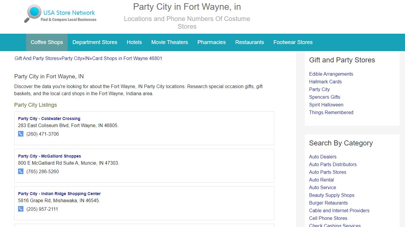 Party City in Fort Wayne, in - Locations and Phone Numbers Of Costume ...